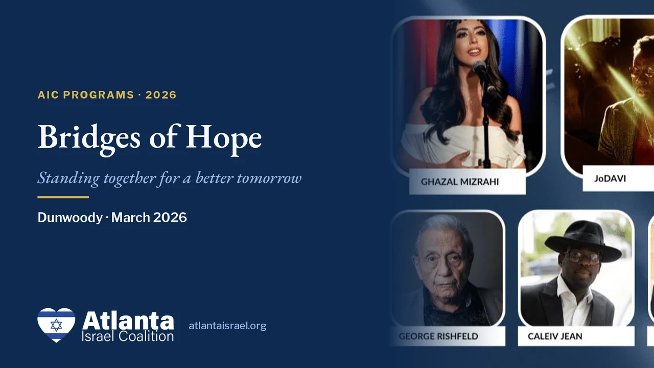 The AIC card for Bridges of Hope, with Ghazal Mizrahi, JoDavi, George Rishfeld, and Caleiv Jean.