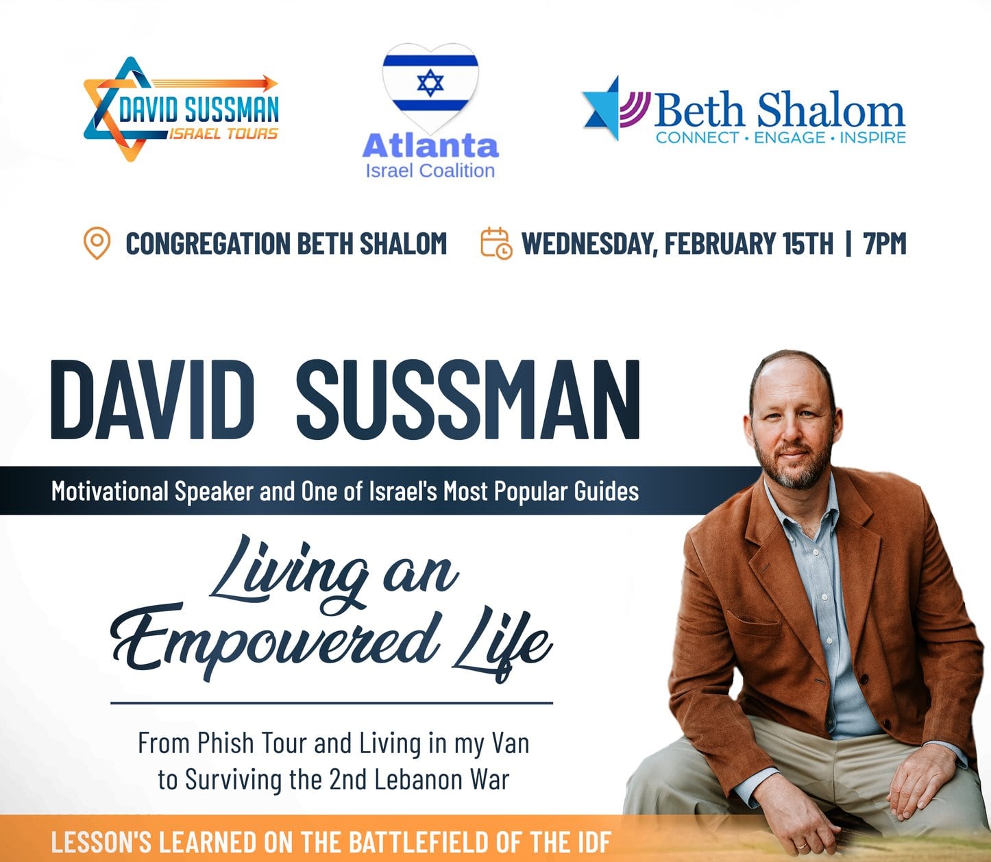 Living an Empowered Life: From Phish Tour to the Second Lebanon War, with David Sussman, event graphic